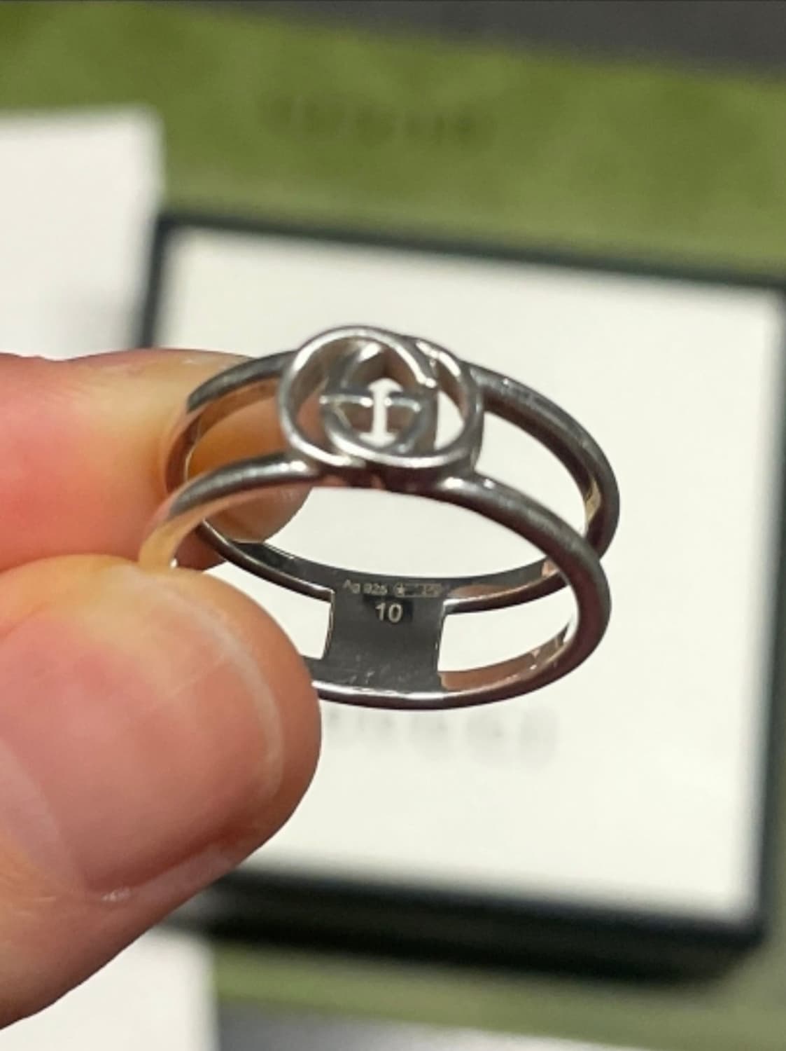 구찌 인더로킹G 씬 오픈밴드 실버 반지  10호 상품이미지3