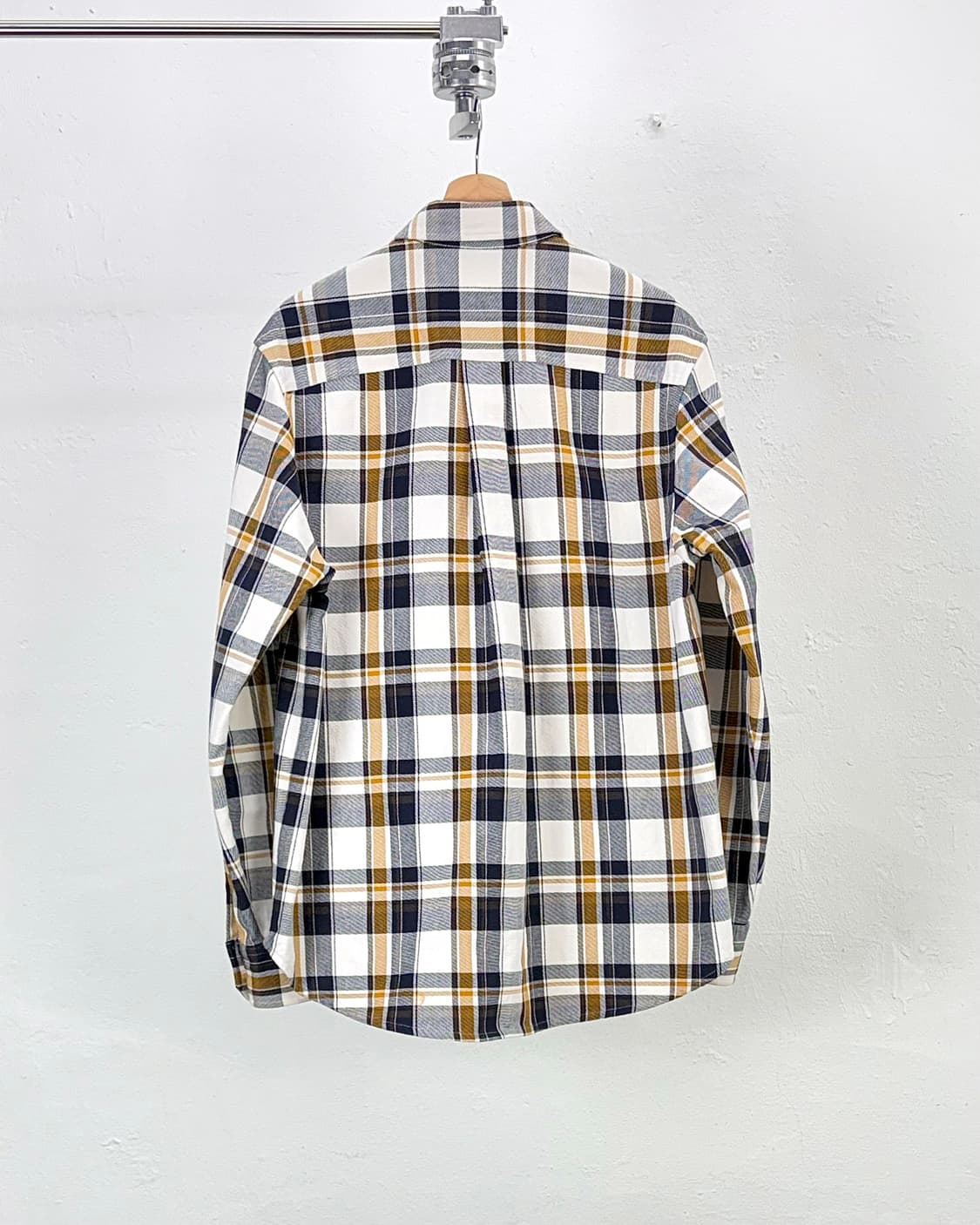 솔리드옴므 19ss 브라운 체크 헤비 코튼 오버 셔츠 상품이미지6
