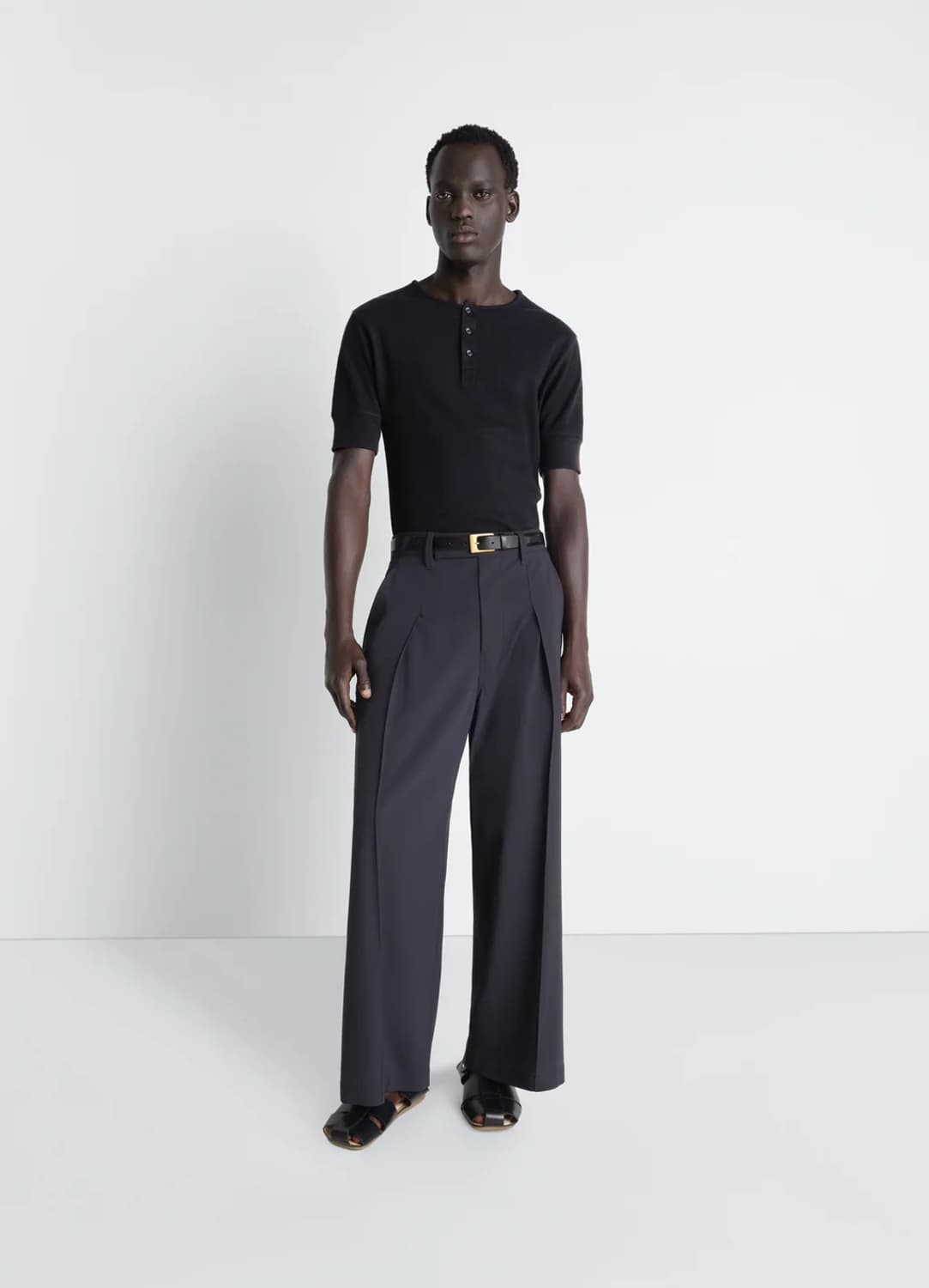 [M,L]르메르 26ss RIB HENLEY 헨리 니트/블랙 상품이미지2