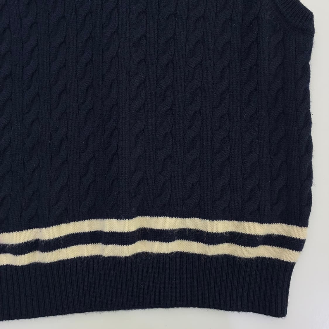 Fred Perry 프레드 페리 네이비 아크림아이보리 크리켓 지트 베스트 상품이미지4