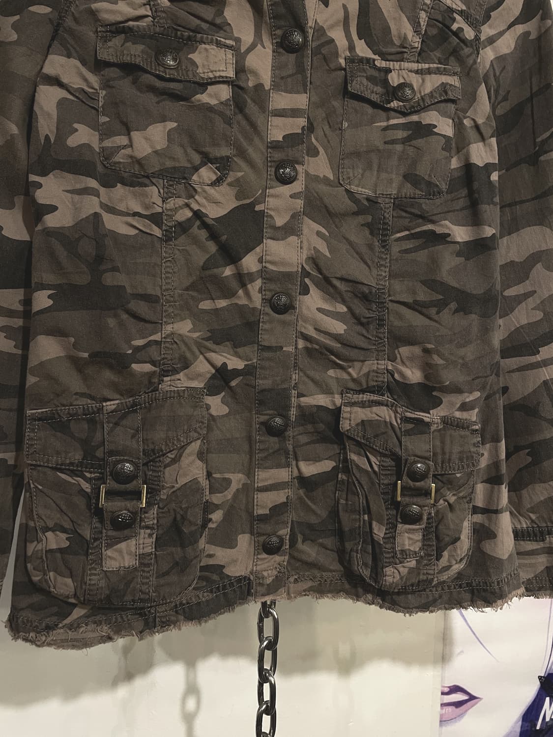 cornflake 각인버튼 카모 그런지 디테일 셔링 밀리터리 셔츠 상품이미지3