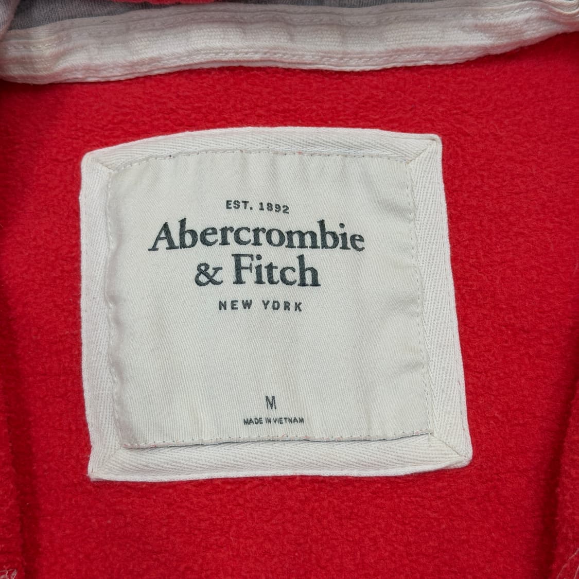 아베크롬비 빈티지 스펠로고 딱붙핏 Y2K 후드집업 자켓 코랄 M 상품이미지4