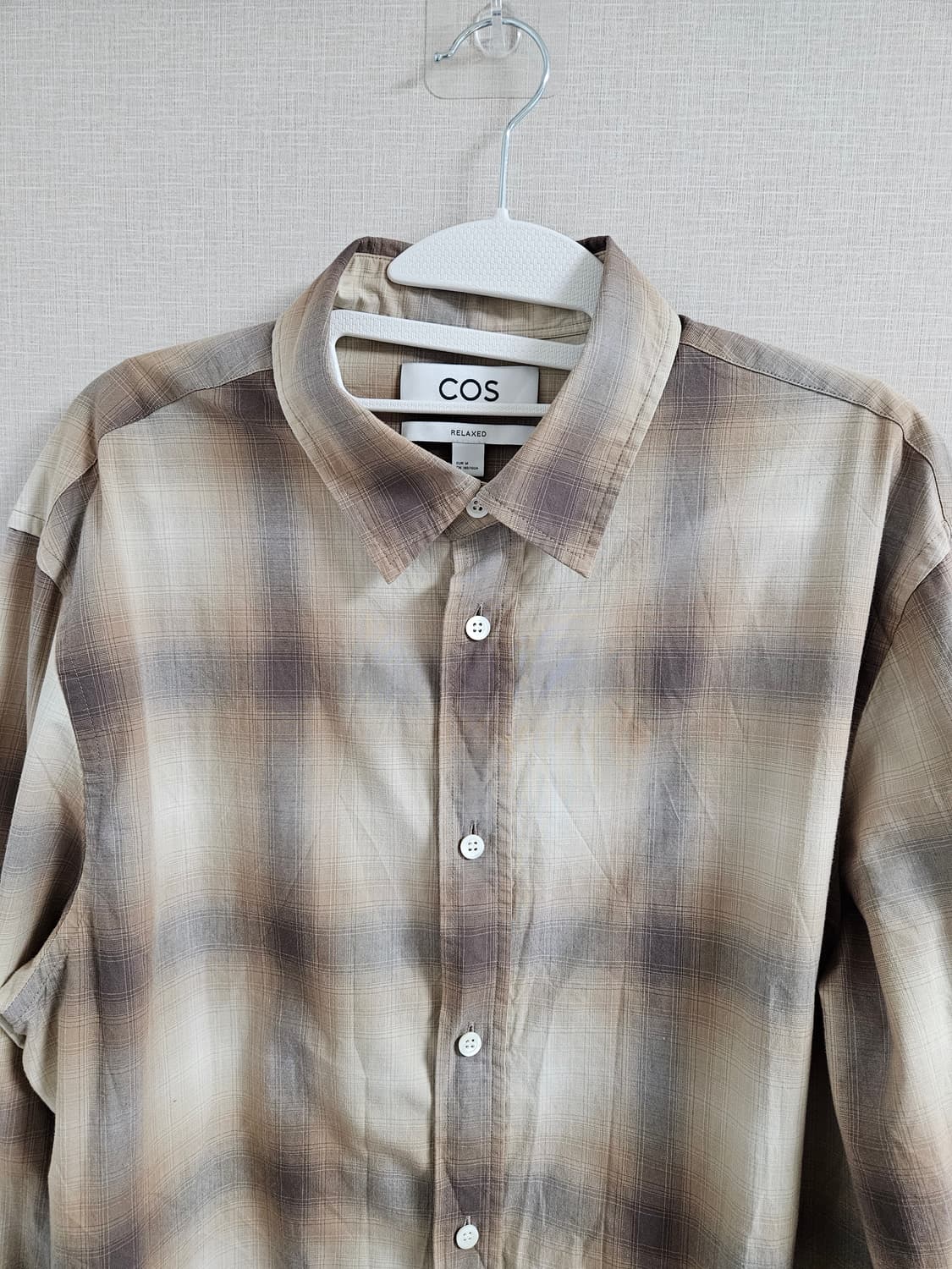 COS 코스 릴랙스드핏 체크 코튼 셔츠 M 상품이미지7