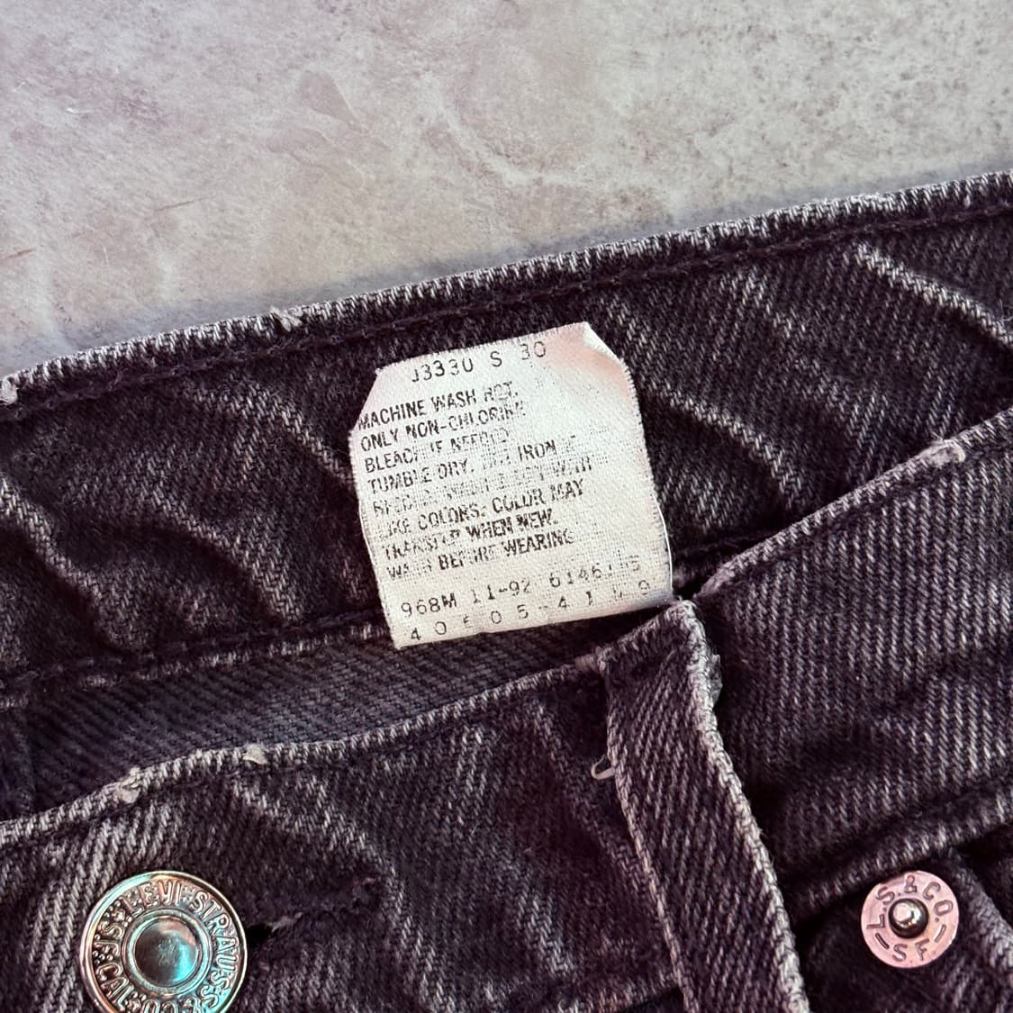 [38/32] 리바이스 505 오렌지탭 orange 흑청 블랙 USA 상품이미지7