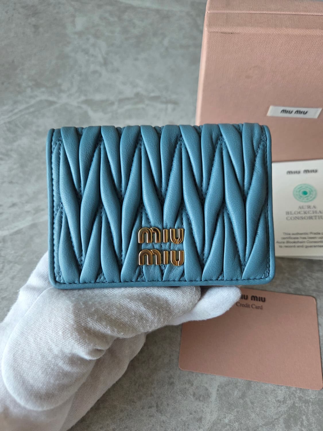 [정품] 미우미우 마테라쎄 나파 오거나이저 마리나 블루 상품이미지2