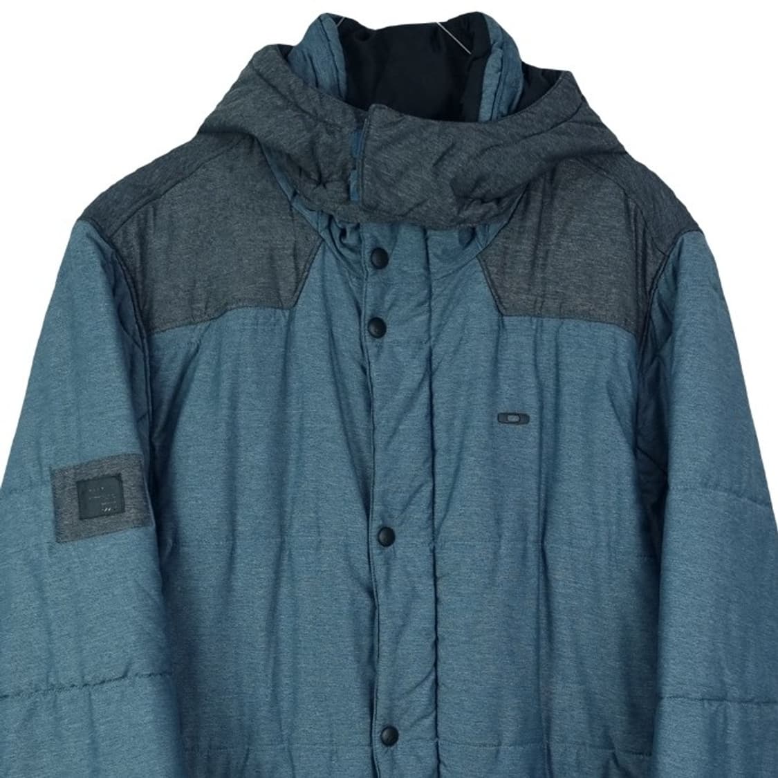 오클리 로고 패치 데님 후드 패딩 M16778 상품이미지4