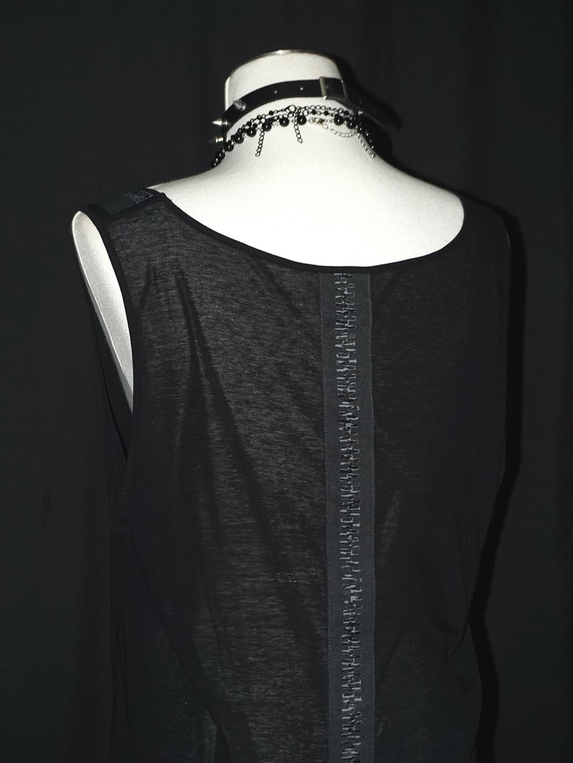 zip graphic see-through sleeveless  상품이미지6
