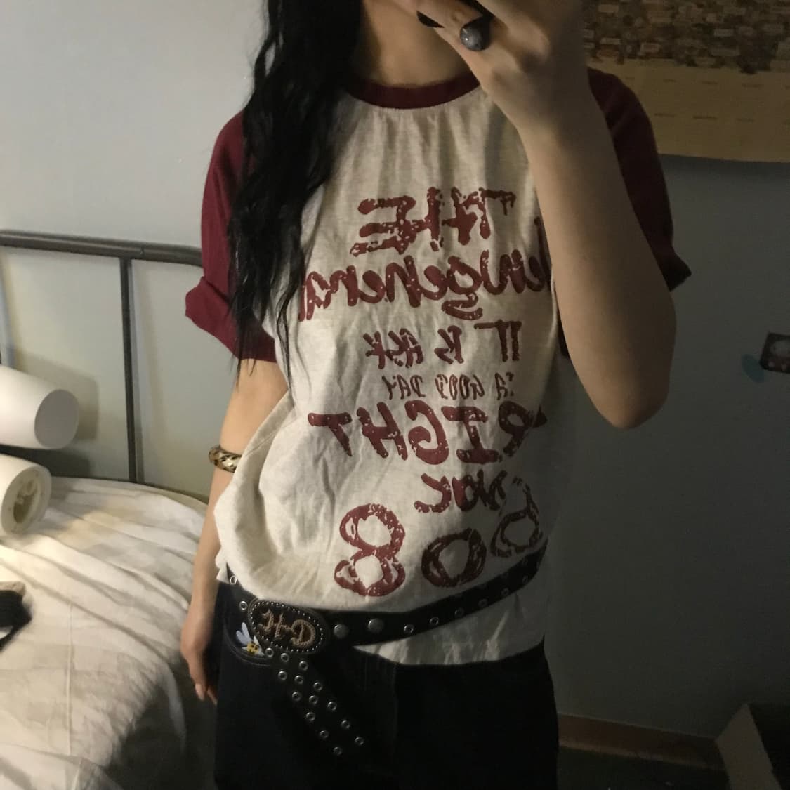 Vintage 모리걸 프린팅 반팔티 상품이미지1