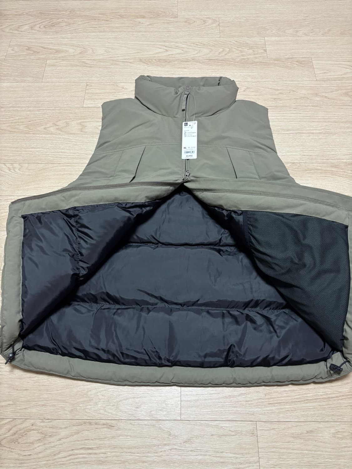 GU 히트 패딩 베스트 카키 XL 상품이미지2