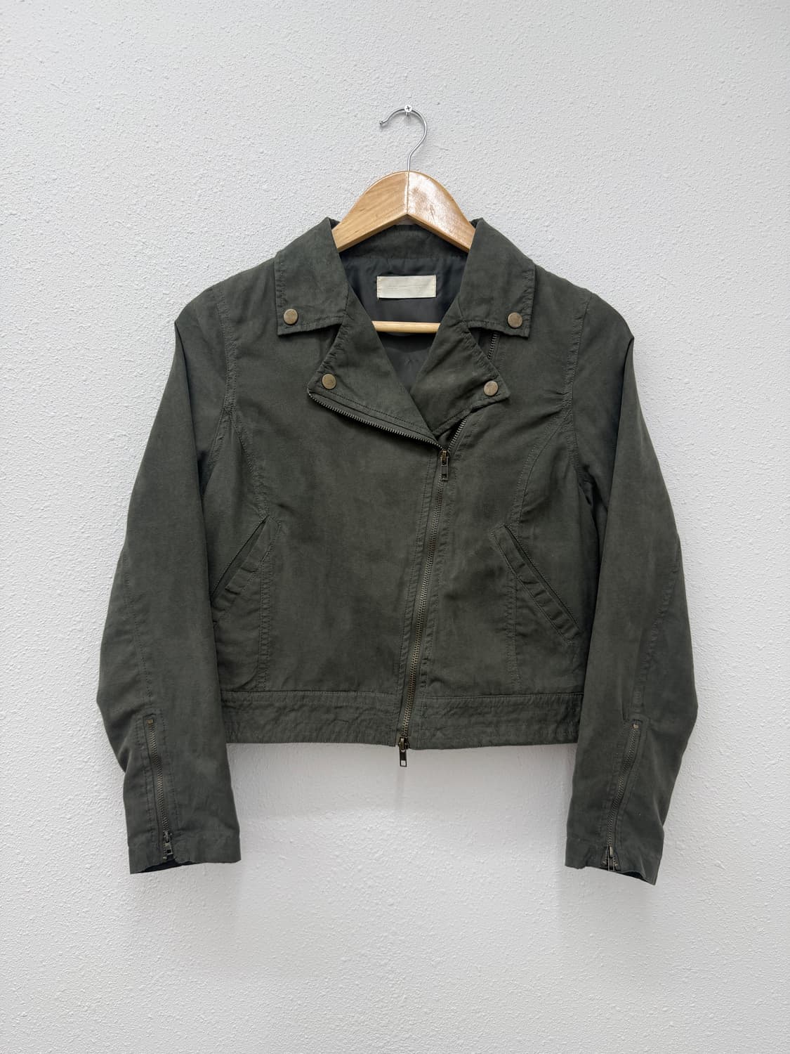 빈티지 카키 스웨이드 라이더 자켓 상품이미지1