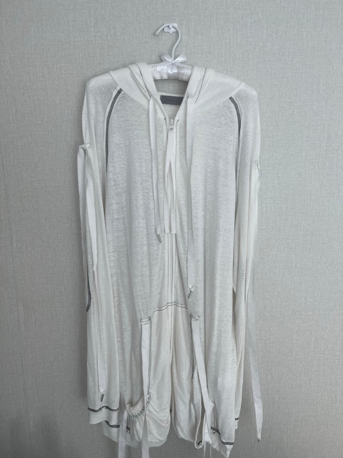 샵페어리 ribbon maxi linen hood 후드 집업 맨투맨 상품이미지5
