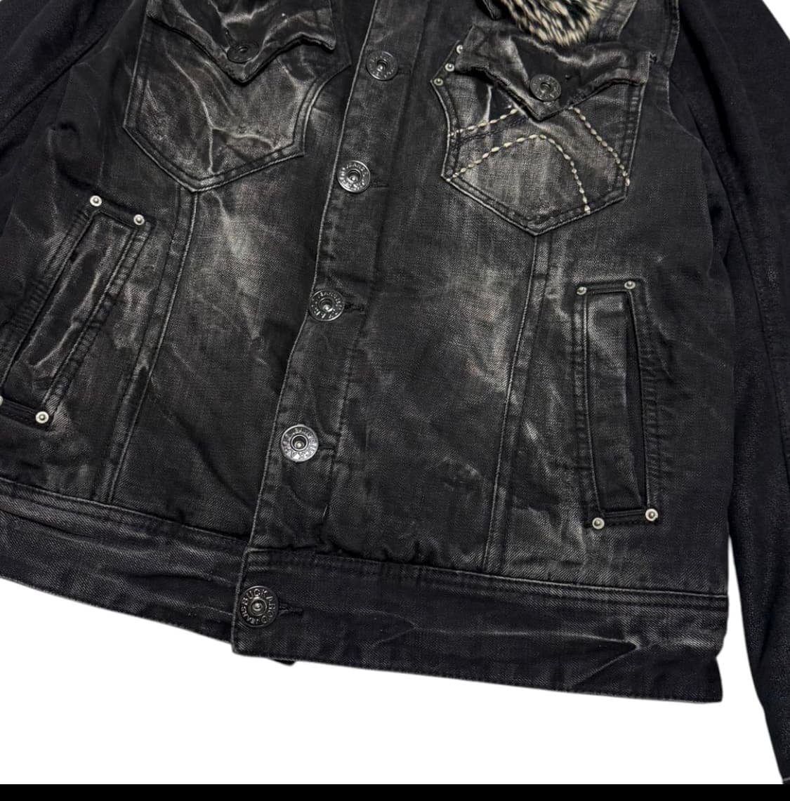 버커루 퍼카라 흑청 데님자켓 상품이미지4