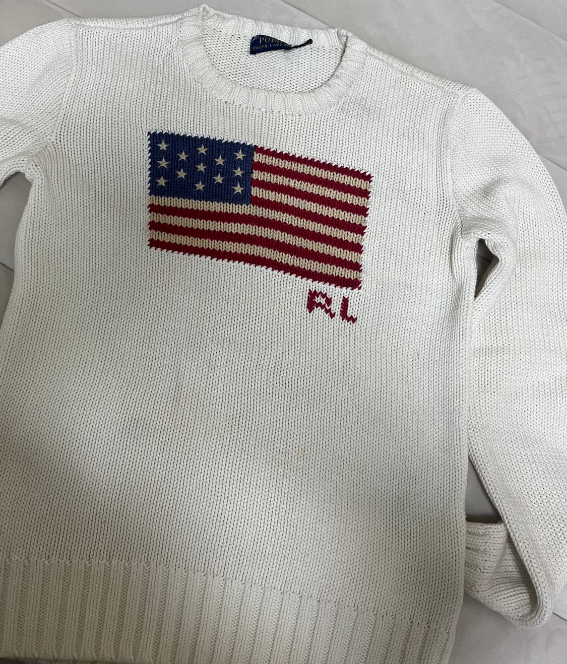 폴로 랄프로렌 성조기 니트 아이보리 상품이미지1