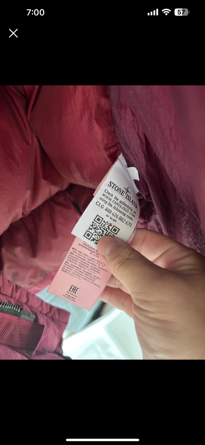 스톤아일랜드 크링클립스 롱패딩 버건디 xl 상품이미지7