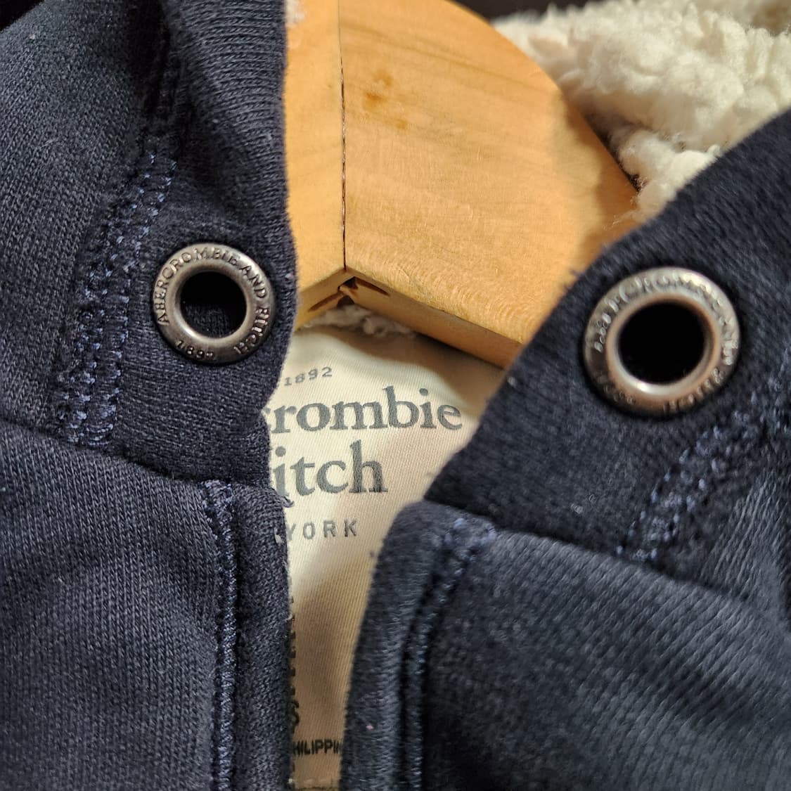 H744 [S] 아베크롬비 Y2K 털 후드 집업 상품이미지4