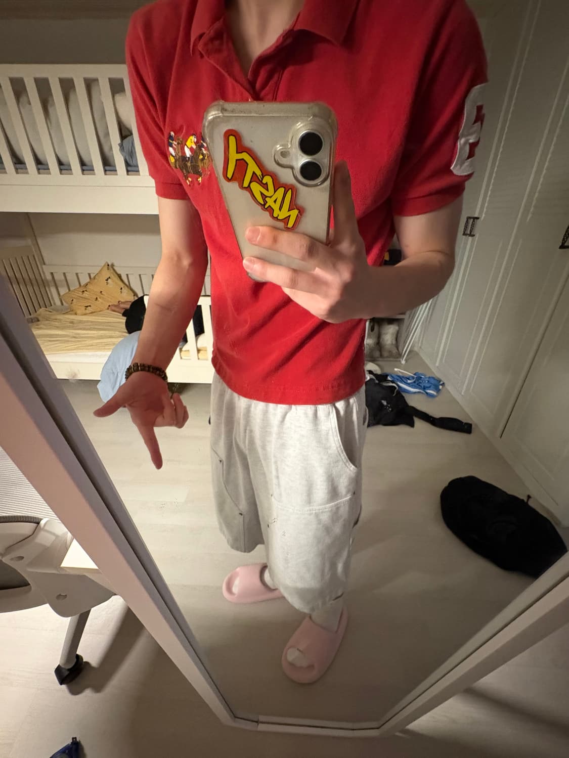 폴로 랄프로렌 빅포니 커스텀 슬림핏 레드 PK 카라티 상품이미지4