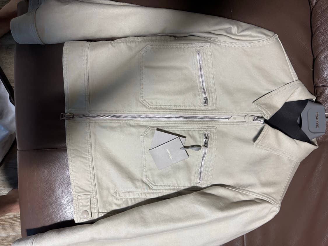 톰포드 브러시드 코튼 자켓 아이보리 상품이미지1