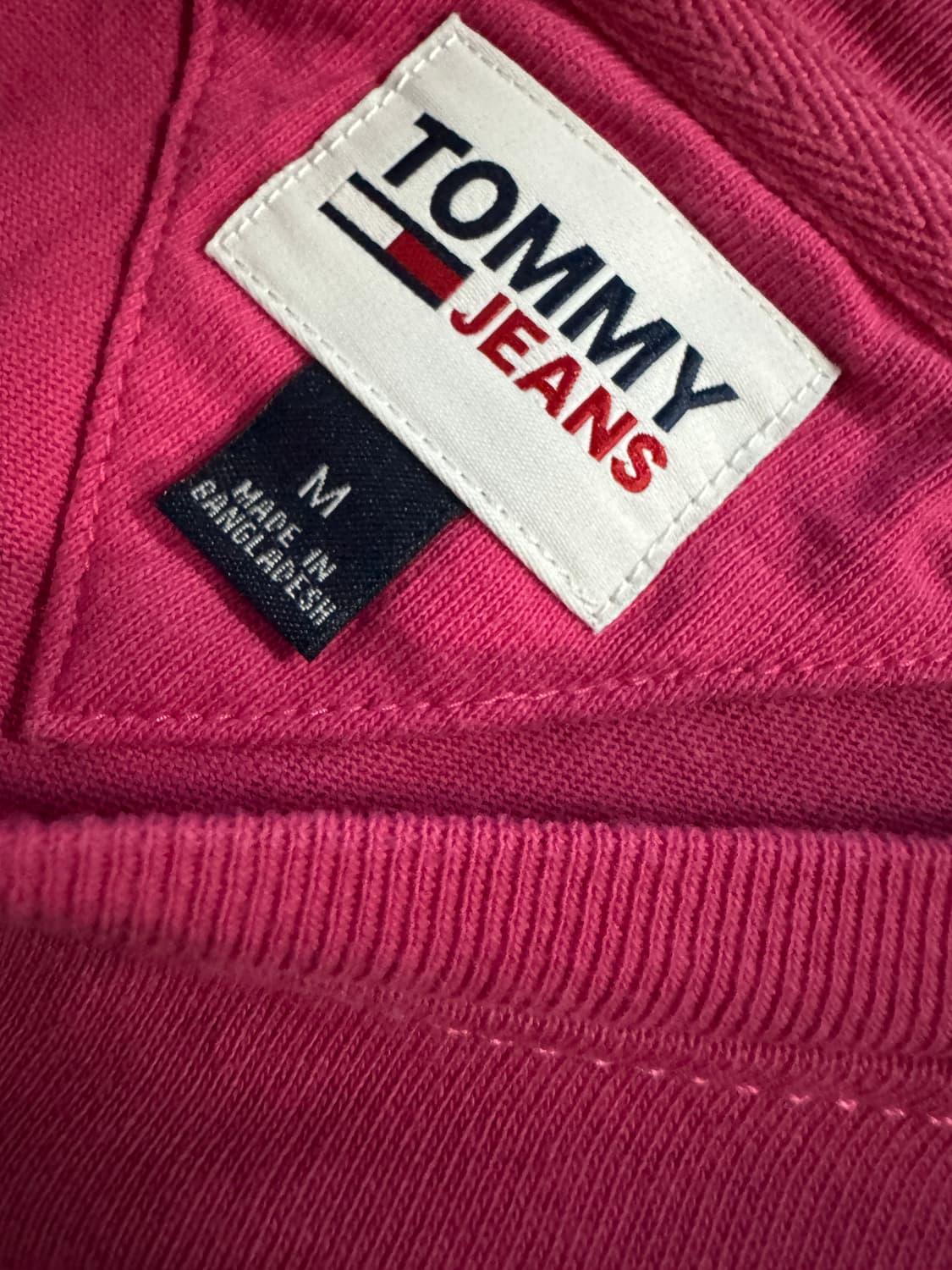 타미 Tommy 진스 빅 로고 반팔 티셔츠 M 핑크 상품이미지3