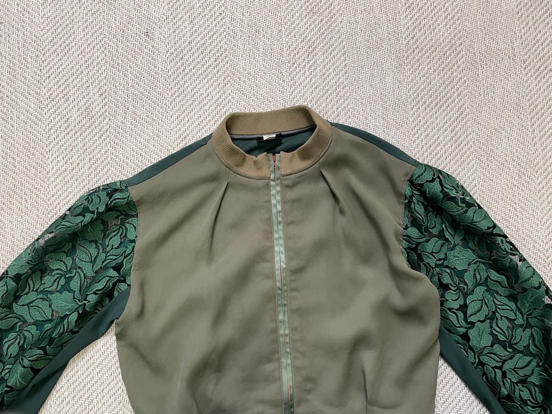 빈티지 Rosier 플로럴 레이스 슬리브 배색 집업 자켓 상품이미지8