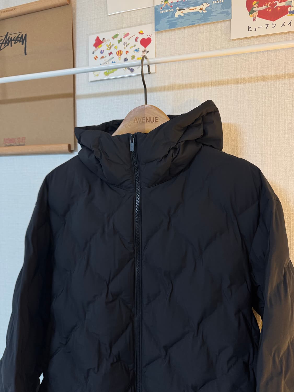 [S]유니클로 퍼프테크 후드 경량패딩 파카 블랙 상품이미지3