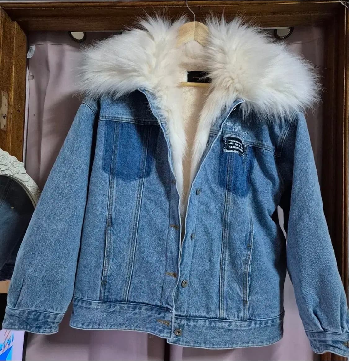 s급 잠뱅이 오리지널 밍크 라쿤 청 패딩 자켓 M 상품이미지1