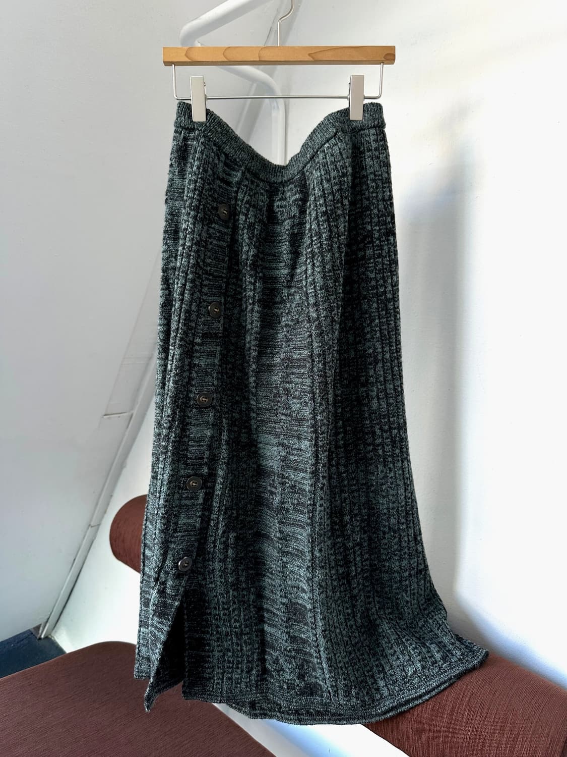 Knit fabric pattern loose skirt 상품이미지1