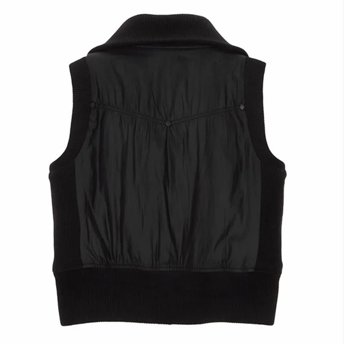 마뗑킴 KNIT POINT HIGH NECK VEST JUMPER 블랙 상품이미지2