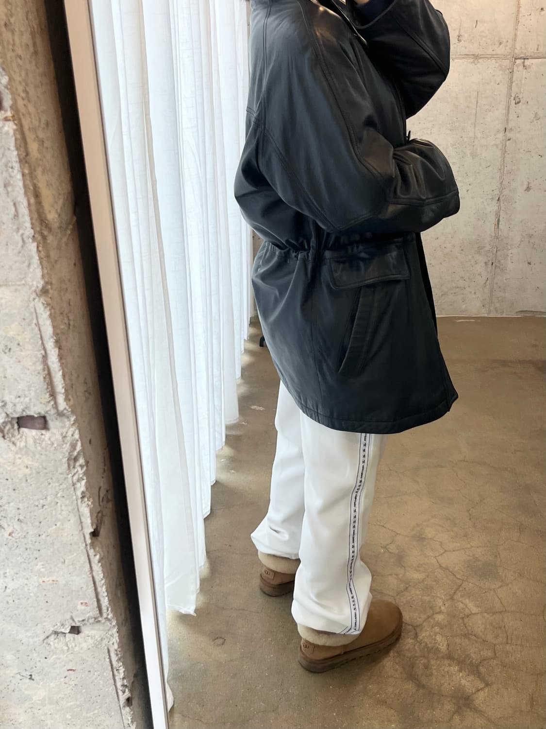 COURREGES 꾸레쥬 로고 팬츠 아이보리 M 상품이미지4