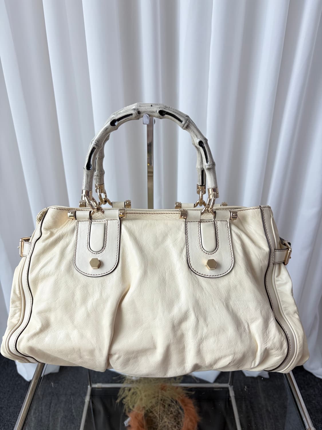 구찌 뱀부 핸들 아이보리 토트백 상품이미지3