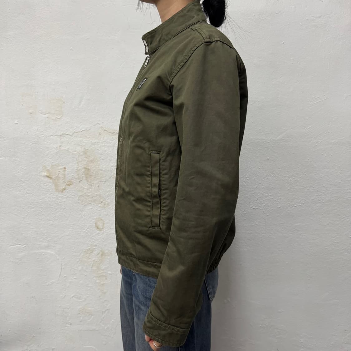 디젤(DIESEL) 올리브컬러 프론트 와펜 코튼 집업 라이더스 자켓 상품이미지2
