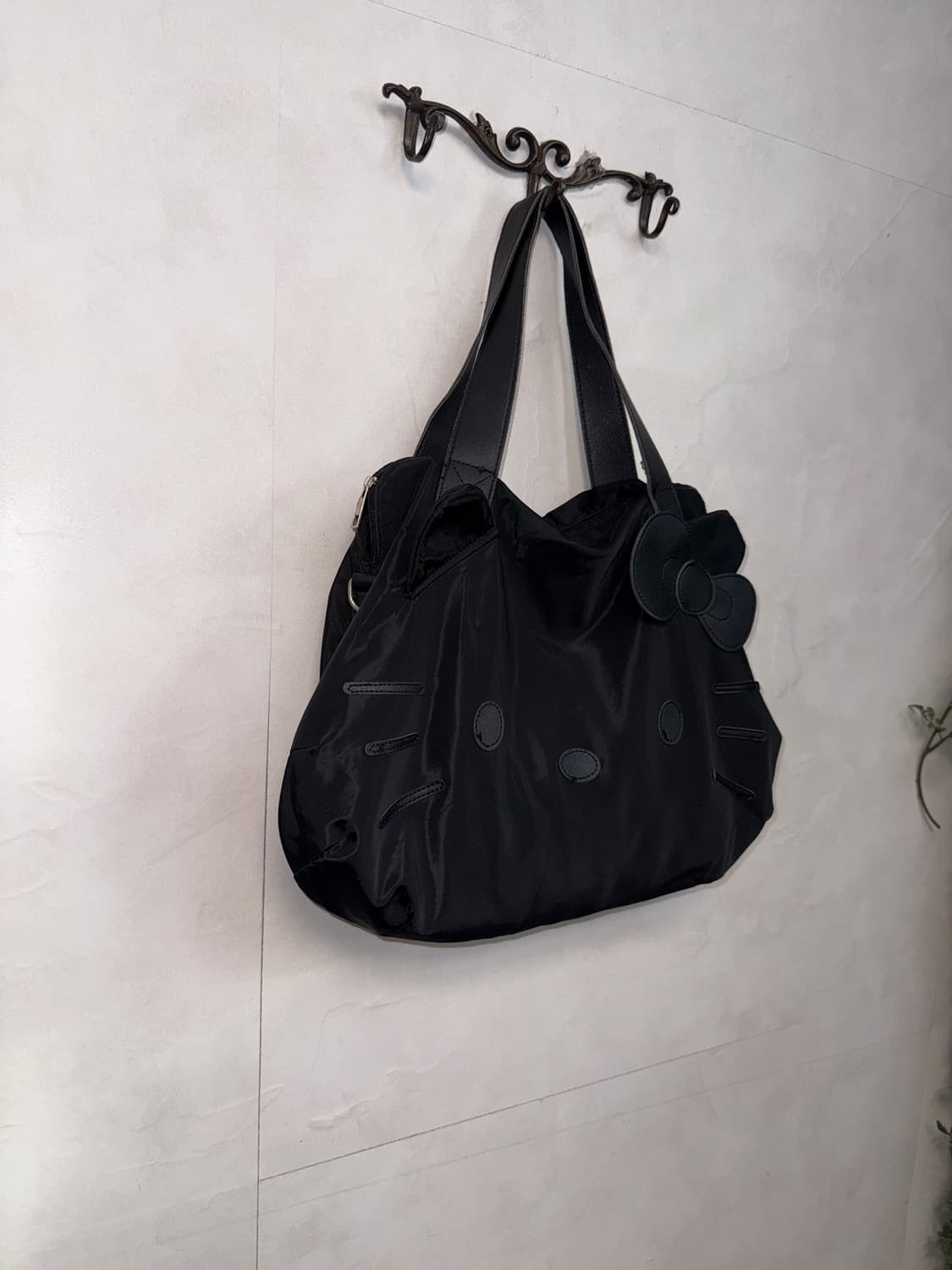 Black kitty face tote bag 상품이미지2