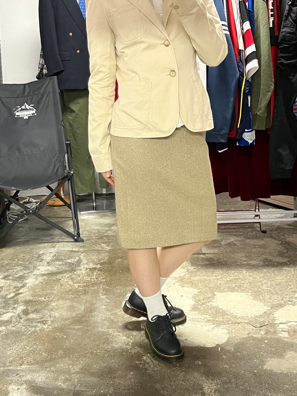 Burberry 버버리 울 실크 혼방 스커트 상품이미지4