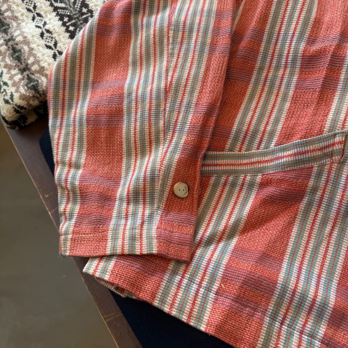 미스터 빌드 유니크 패턴 에스닉 코튼 크롭 자켓 M L XL 상품이미지2