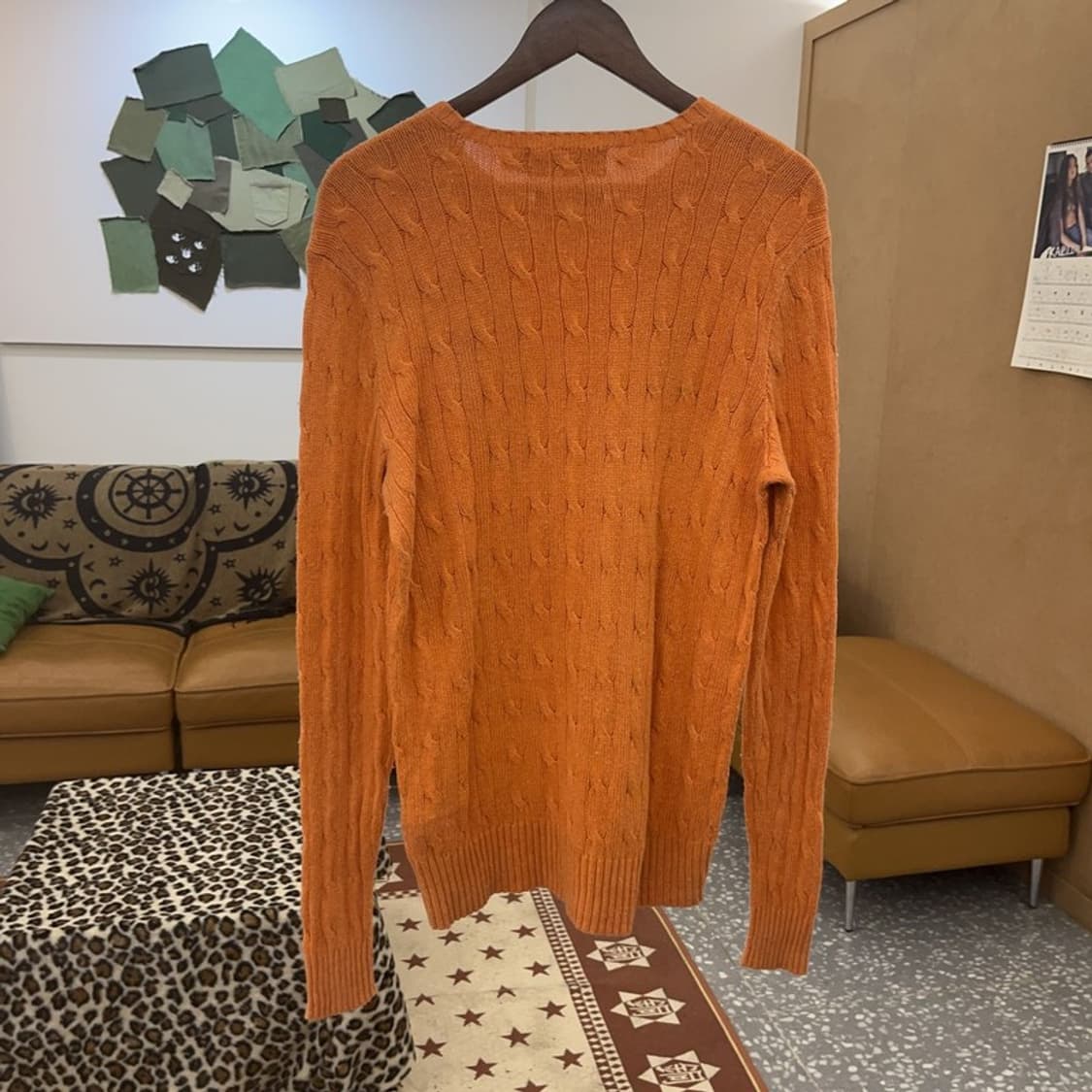 폴로 랄프로렌 Y2K 키치 오렌지 꽈배기 니트 M C09334 상품이미지4