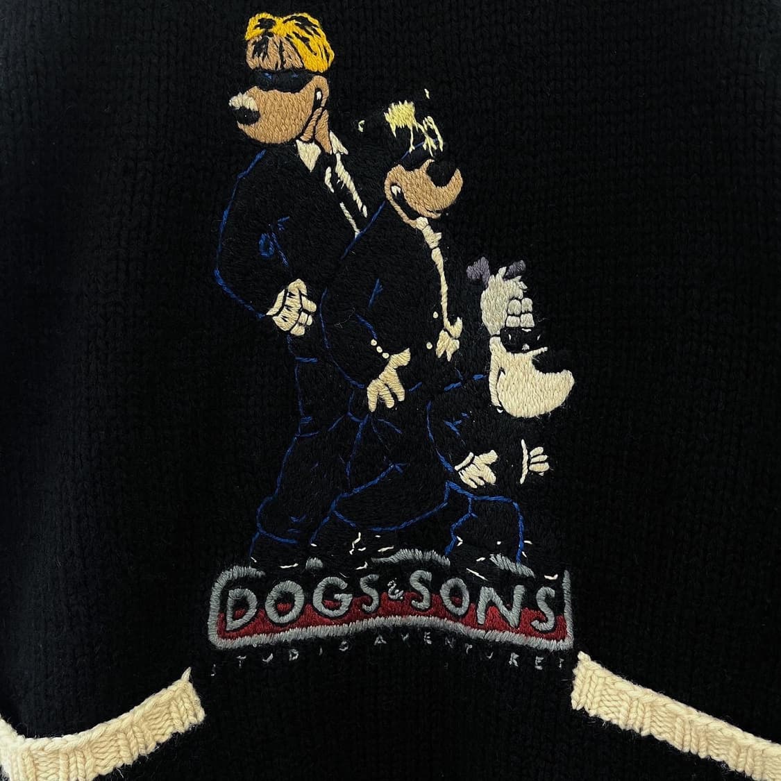 도그 앤 선즈 마이클 잭슨 도기 카툰 울 니트 스웨터 상품이미지4