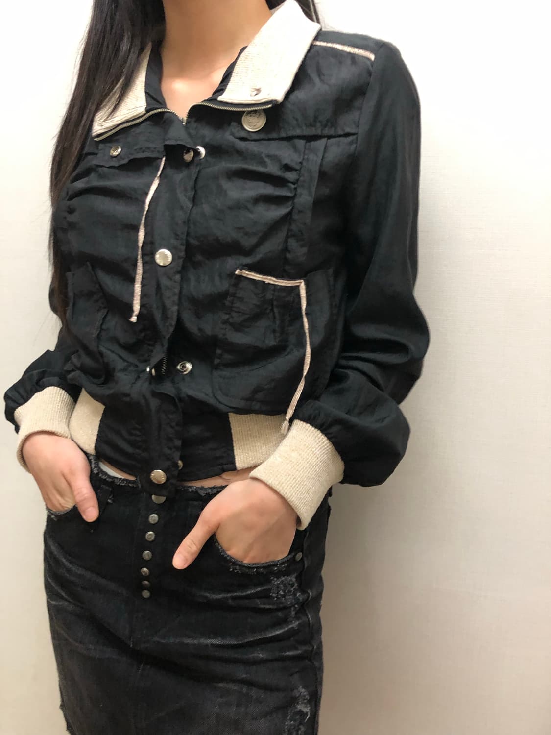 빈티지 블랙 펑크 자켓 상품이미지7