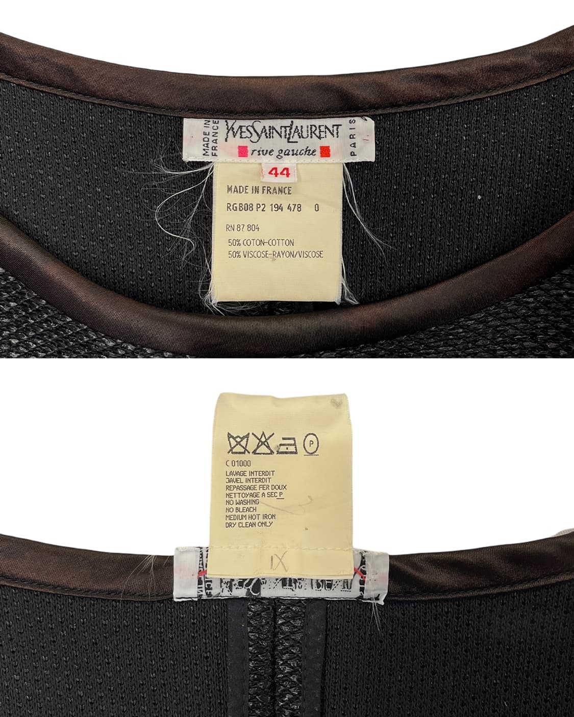 입생로랑 리브고슈 80s 비스코스 슬리브리스 원피스 상품이미지10