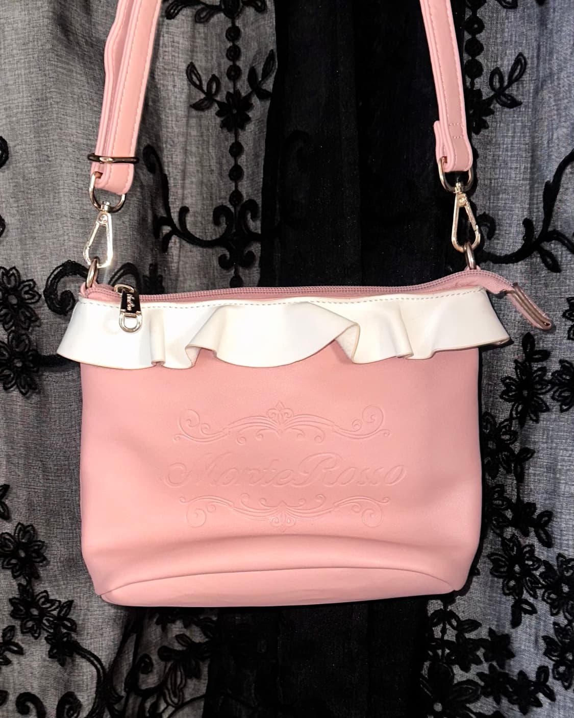 pink ruffle trim crossbody bag 상품이미지2