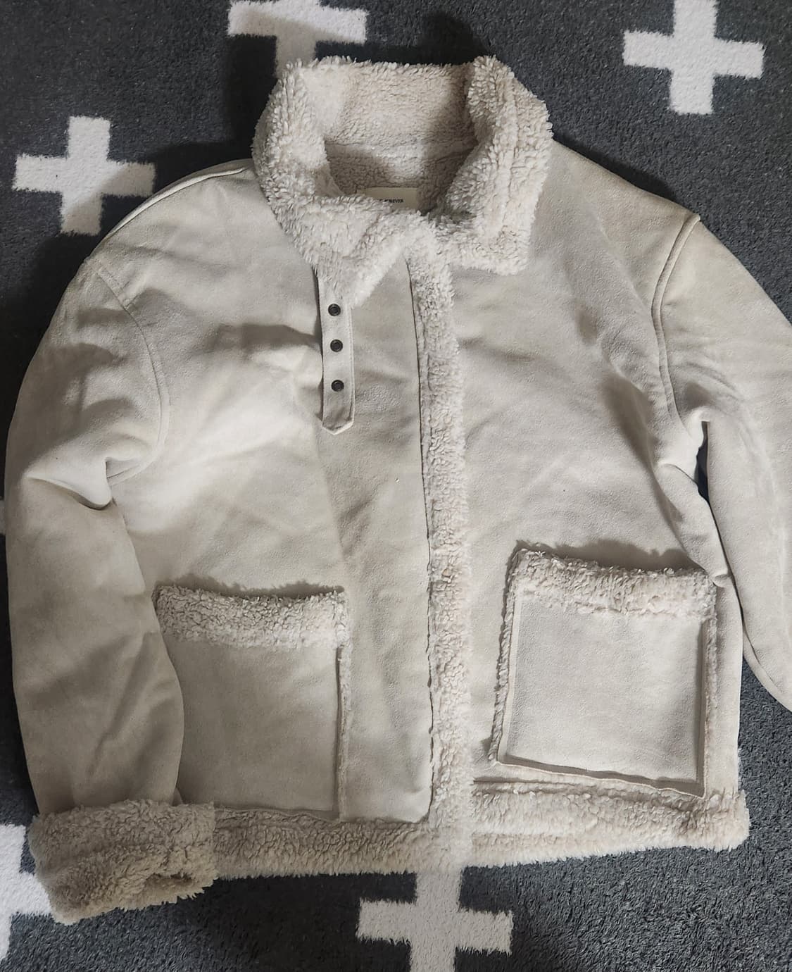 스웨이드 크림 무스탕 에덴 겨울 아우터 상품이미지2