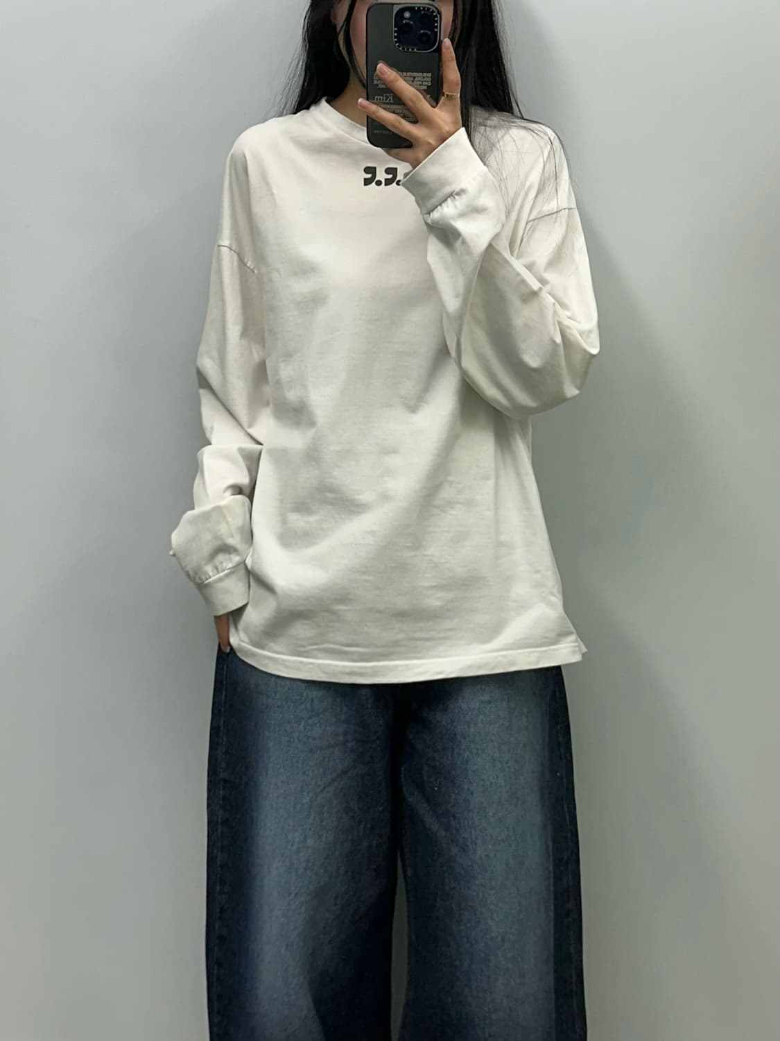 레스트앤레크레이션 화이트 롱슬리브 긴팔티 상품이미지1