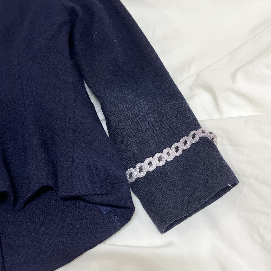 빈티지 ) 딥유넥 리본자켓 상품이미지4