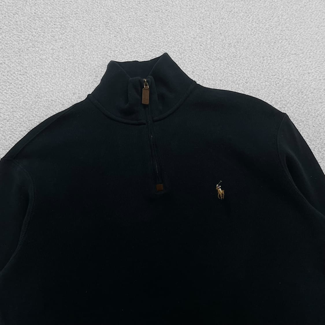 폴로 랄프로렌 포니 로고 하프 집업 니트 블랙 상품이미지2