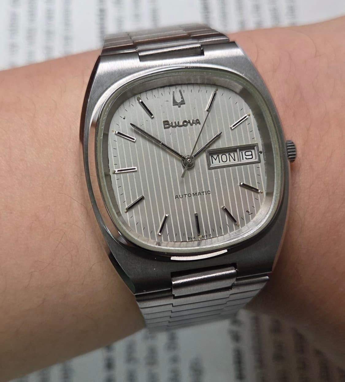 빈티지 부로바 테레비 데이데이트 실버 세로판 다이얼 뻐뻐시 브슬 ver. 상품이미지3