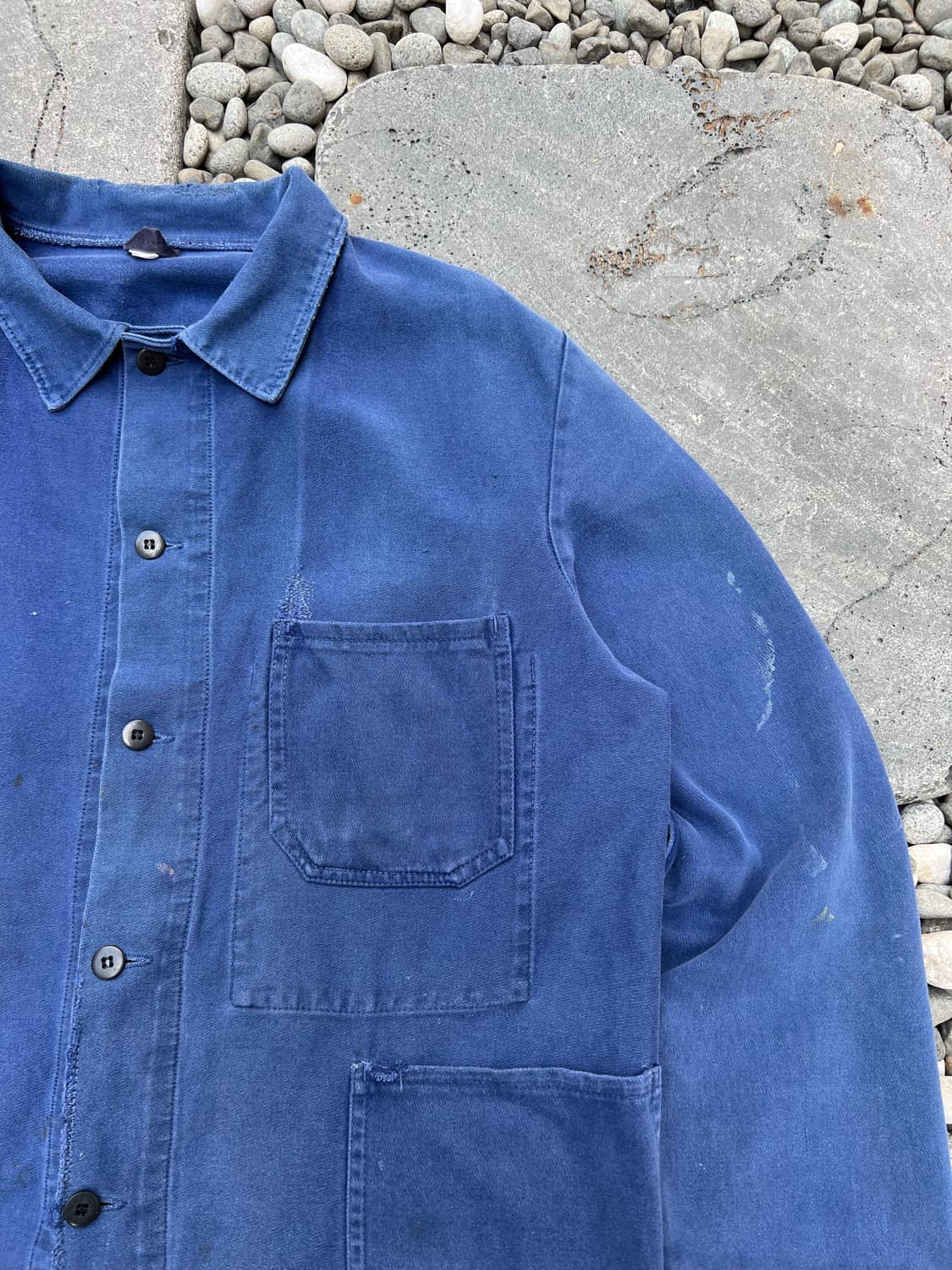 OLD VINTAGE FADED WASHING 빈티지몰스킨프렌치워크자켓 상품이미지5