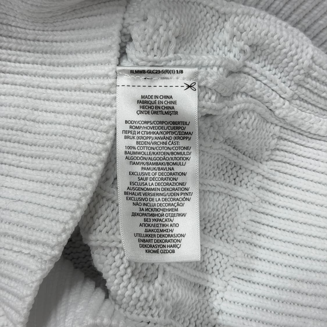 폴로 랄프로렌 QR 케이블 니트 코튼 크루넥 가디건 화이트 S 상품이미지6