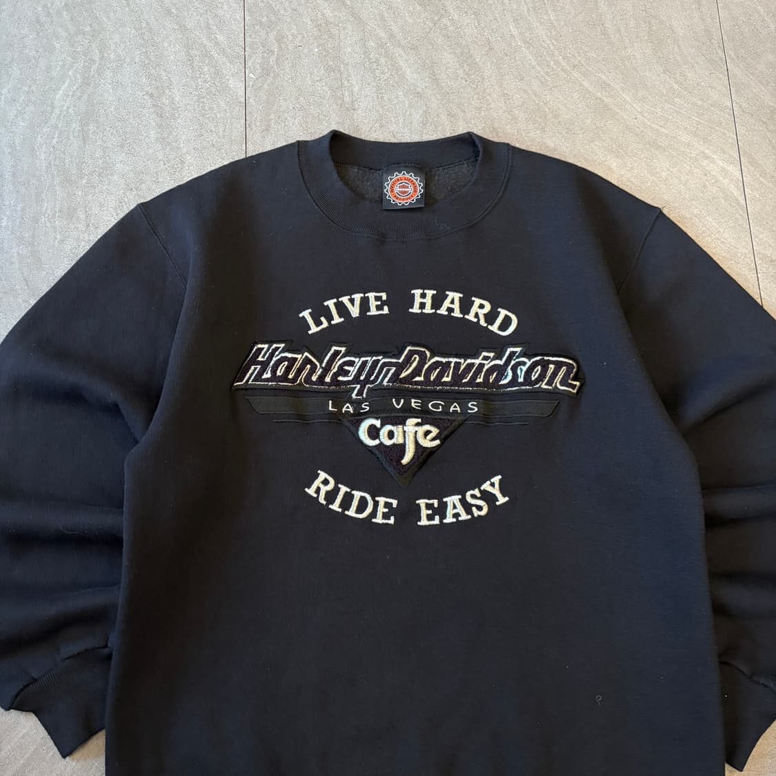 90년대 미국 생산 할리 데이비슨 블랙 스웻셔츠 상품이미지3
