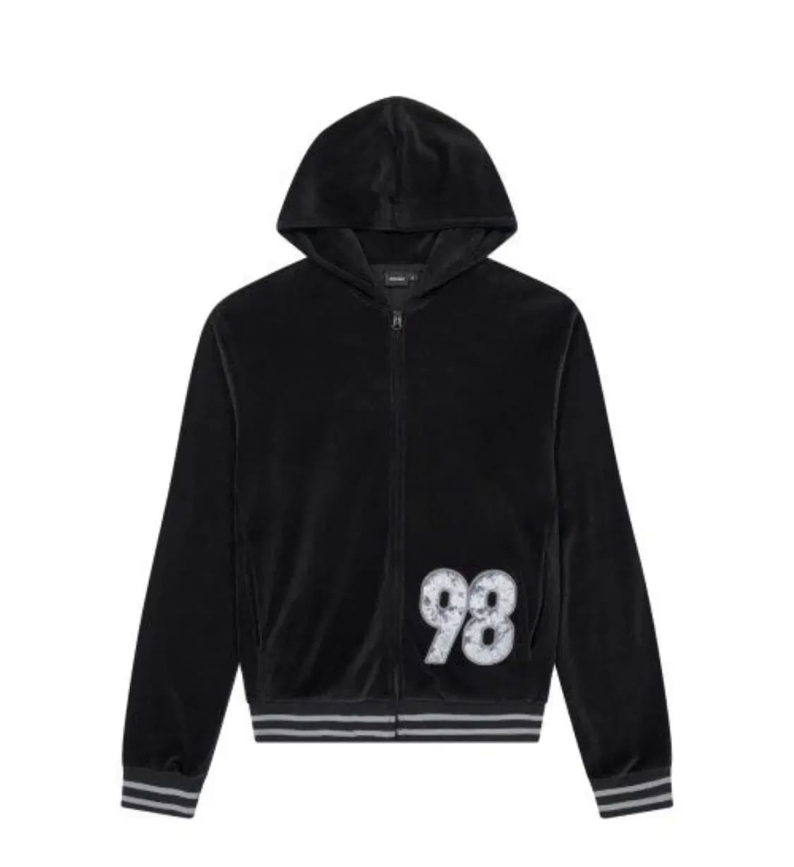 아캄 98 Patch Velour Zip-Up Hoodie (Black) 상품이미지2