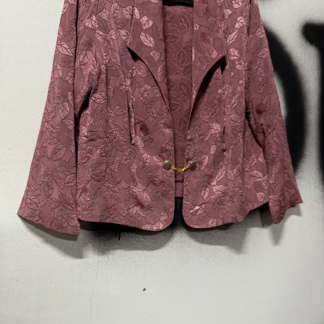 VTG 빈티지 오버사이즈 새틴 패턴 핀턱 자켓 상품이미지4