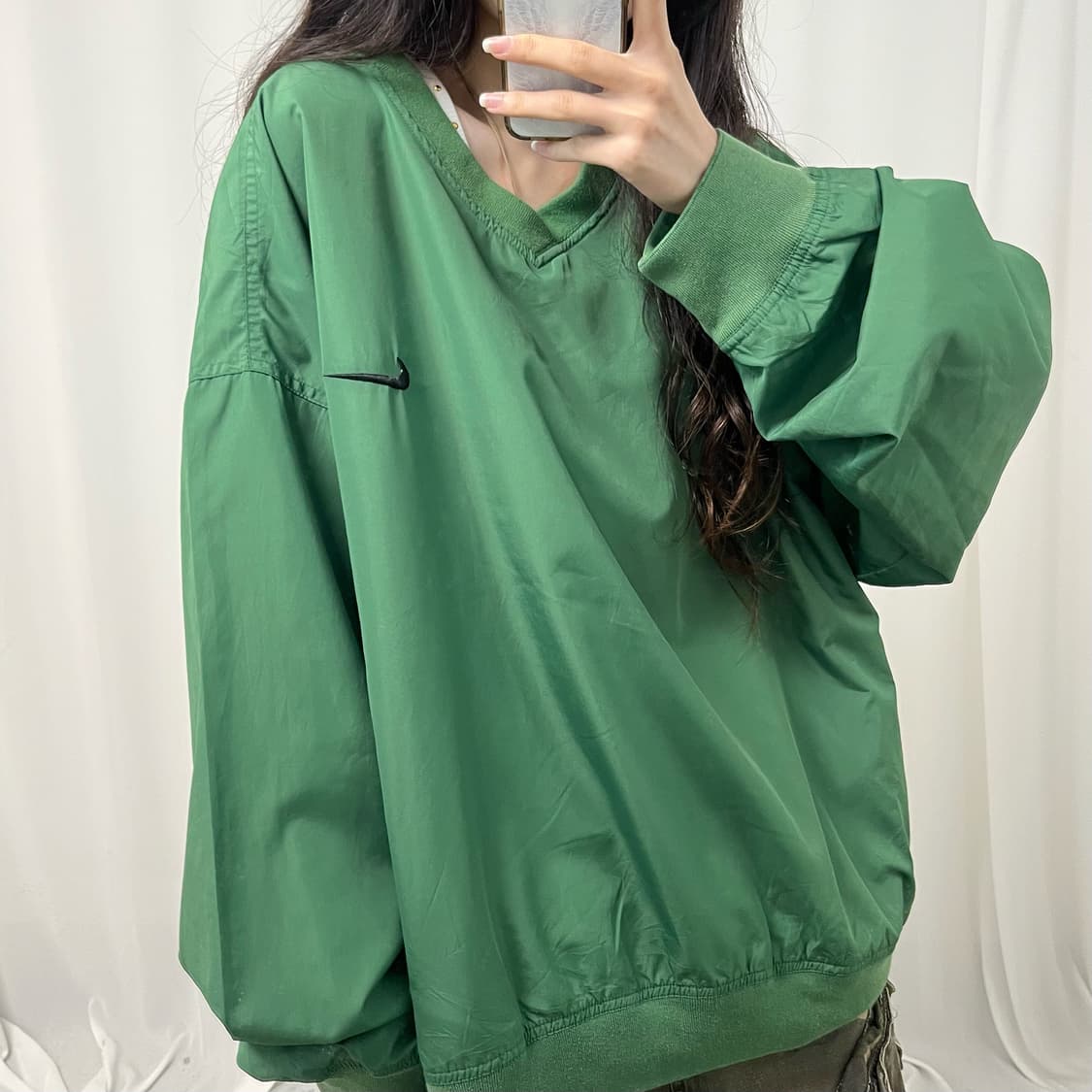 Nike green warm-up jacket 상품이미지3