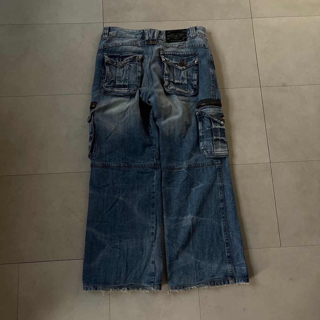 워시드 와이드 데님카고팬츠 상품이미지7